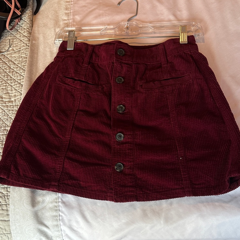 American Eagle Outfitters Maroon Corduroy Skirt